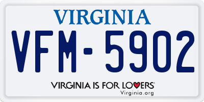 VA license plate VFM5902