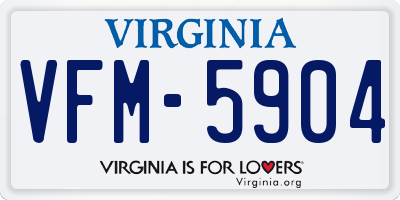 VA license plate VFM5904