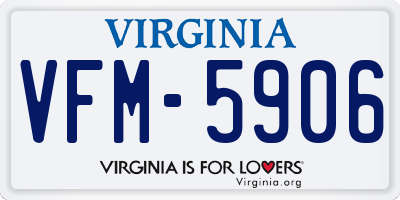 VA license plate VFM5906