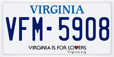 VA license plate VFM5908