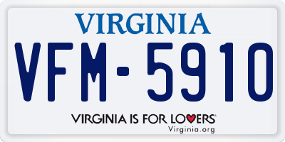 VA license plate VFM5910