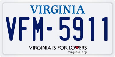 VA license plate VFM5911
