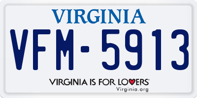 VA license plate VFM5913