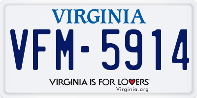 VA license plate VFM5914