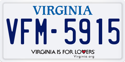 VA license plate VFM5915