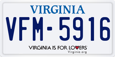 VA license plate VFM5916