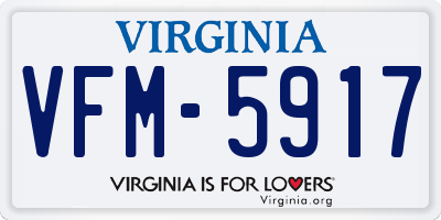 VA license plate VFM5917