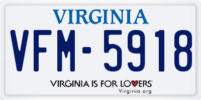 VA license plate VFM5918