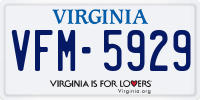 VA license plate VFM5929