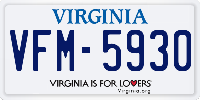 VA license plate VFM5930
