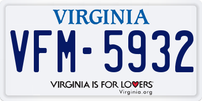 VA license plate VFM5932