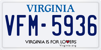 VA license plate VFM5936