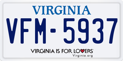 VA license plate VFM5937