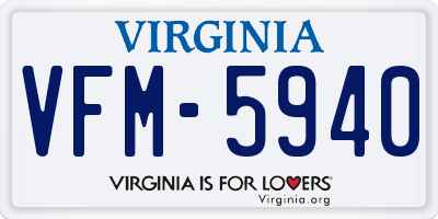 VA license plate VFM5940