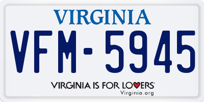 VA license plate VFM5945