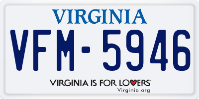 VA license plate VFM5946