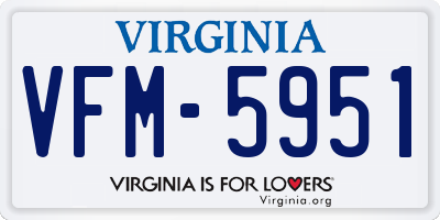 VA license plate VFM5951