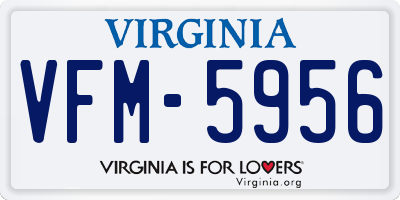 VA license plate VFM5956