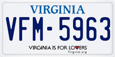 VA license plate VFM5963