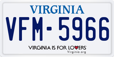 VA license plate VFM5966