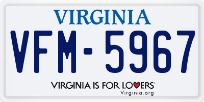 VA license plate VFM5967