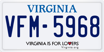VA license plate VFM5968