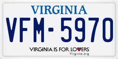 VA license plate VFM5970