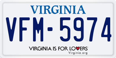 VA license plate VFM5974