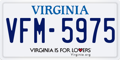 VA license plate VFM5975