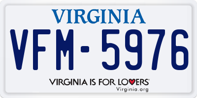 VA license plate VFM5976