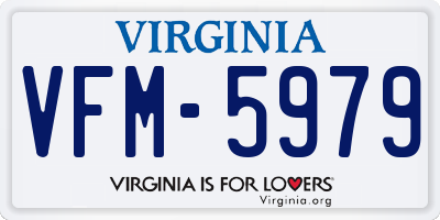 VA license plate VFM5979