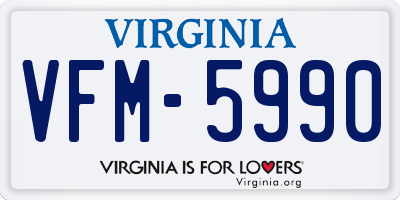 VA license plate VFM5990
