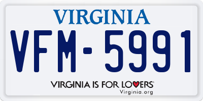 VA license plate VFM5991