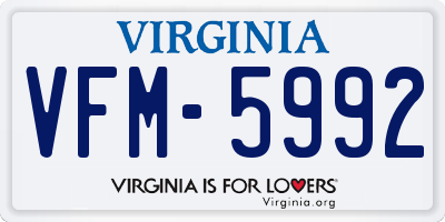 VA license plate VFM5992