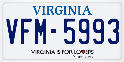 VA license plate VFM5993