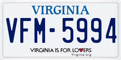 VA license plate VFM5994