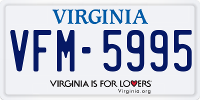 VA license plate VFM5995