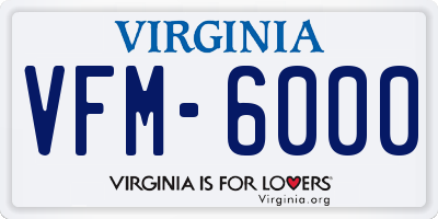 VA license plate VFM6000