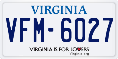 VA license plate VFM6027