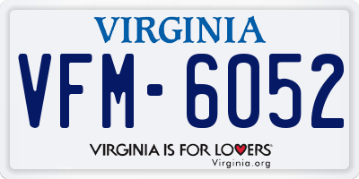 VA license plate VFM6052
