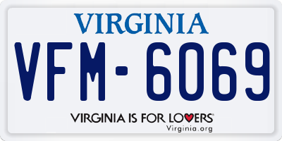 VA license plate VFM6069