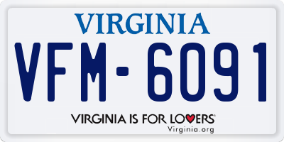 VA license plate VFM6091