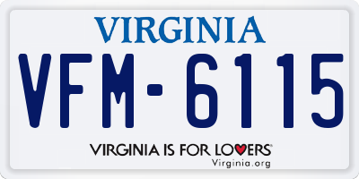 VA license plate VFM6115