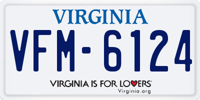 VA license plate VFM6124