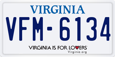 VA license plate VFM6134