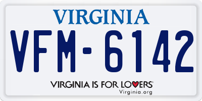 VA license plate VFM6142