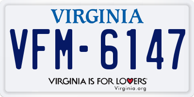 VA license plate VFM6147