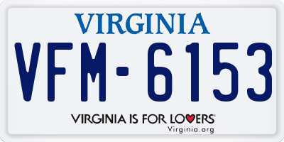 VA license plate VFM6153