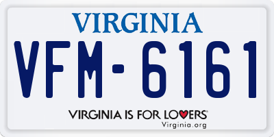 VA license plate VFM6161