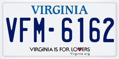 VA license plate VFM6162